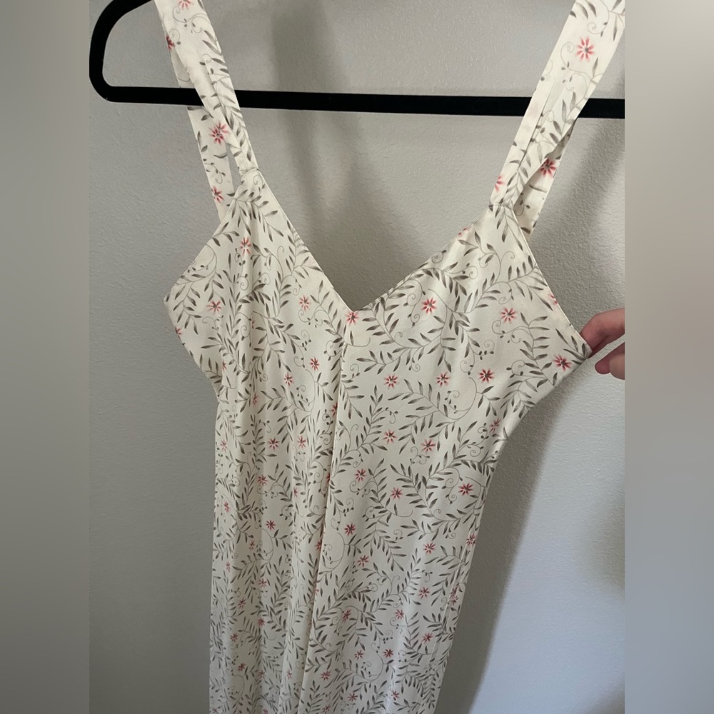 100% silk slip dress with slit - vintage